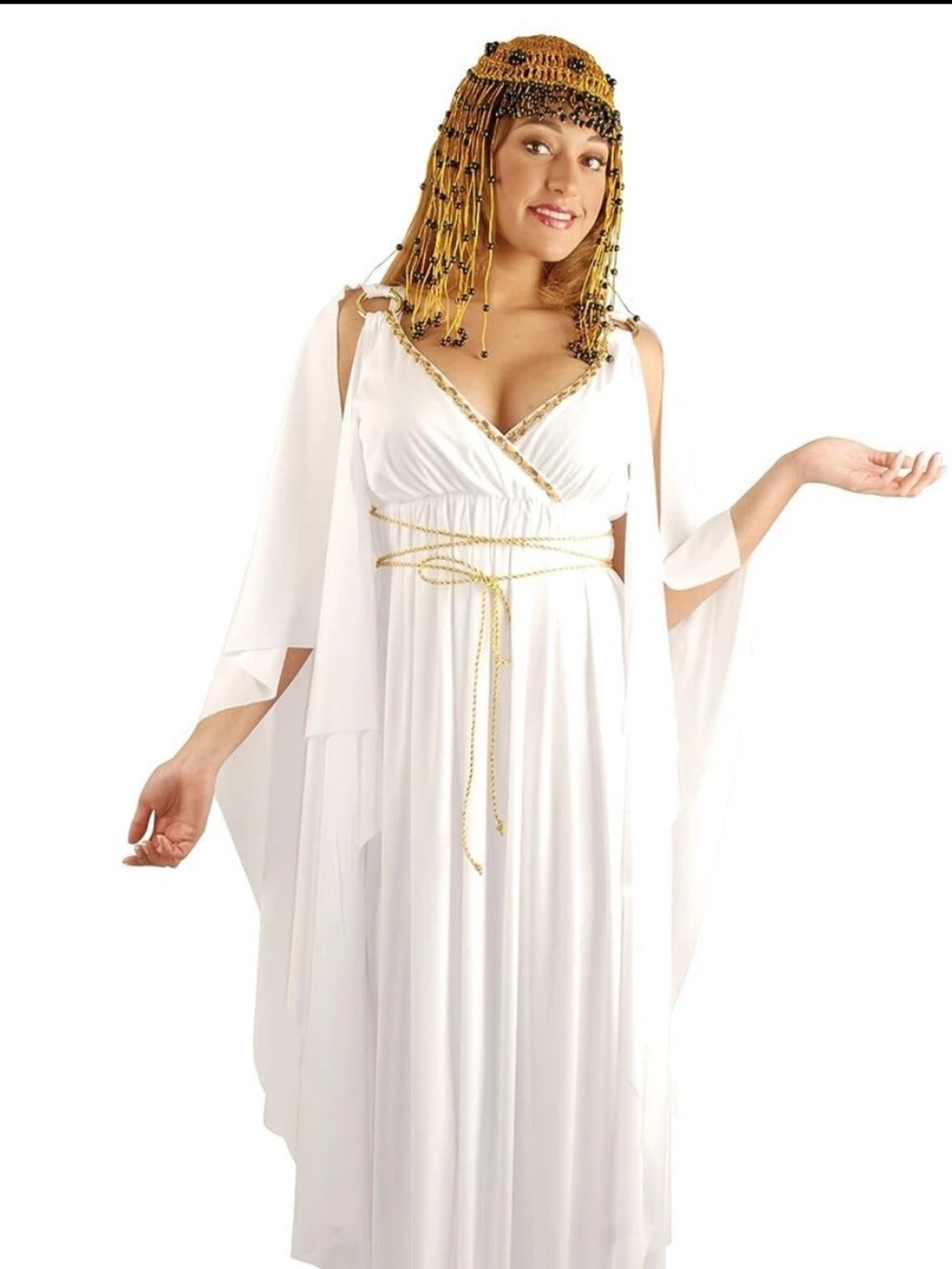 Cleopatra White Gown Egyptian Queen Fancy Dress Costume